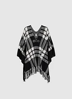 Checked Motif Poncho