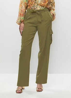 Tie Waist Cargo Pants