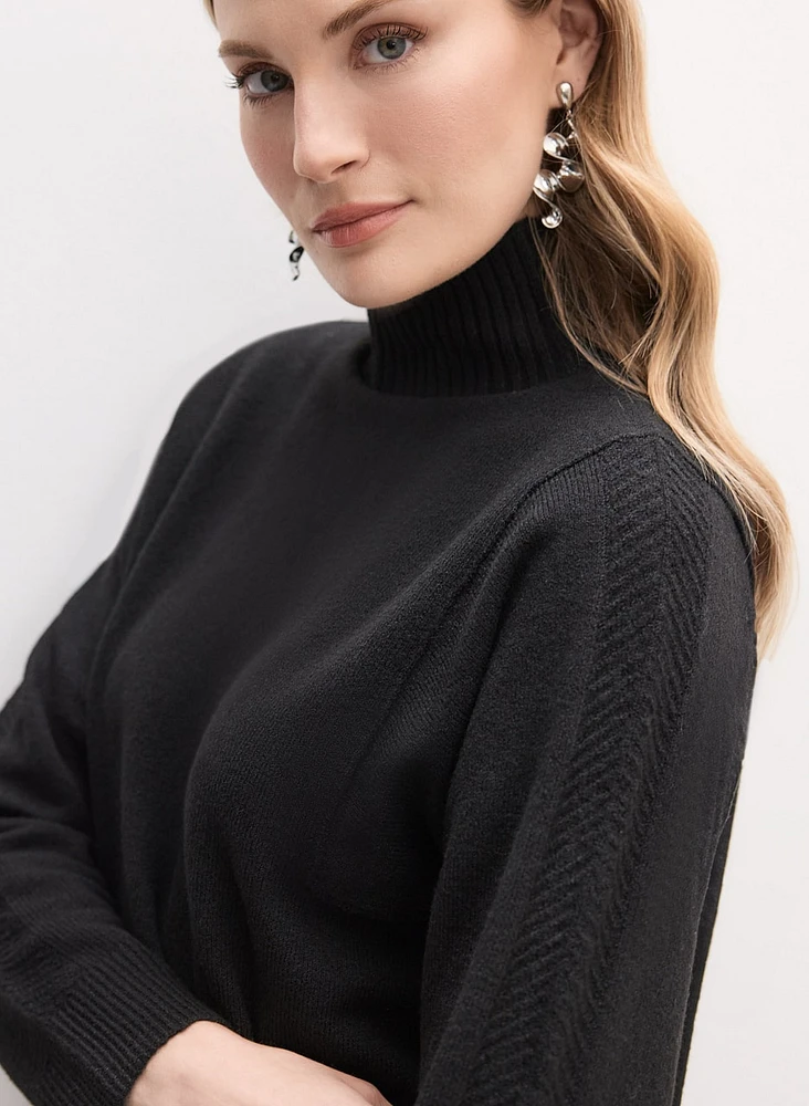 High Neck Sweater Dress