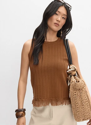 Débardeur en crochet à franges