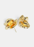 Rosette Button Earrings