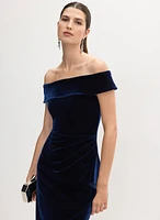 Off-the-Shoulder Velvet Dress