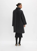 Manteau à col châle en mélange de laine