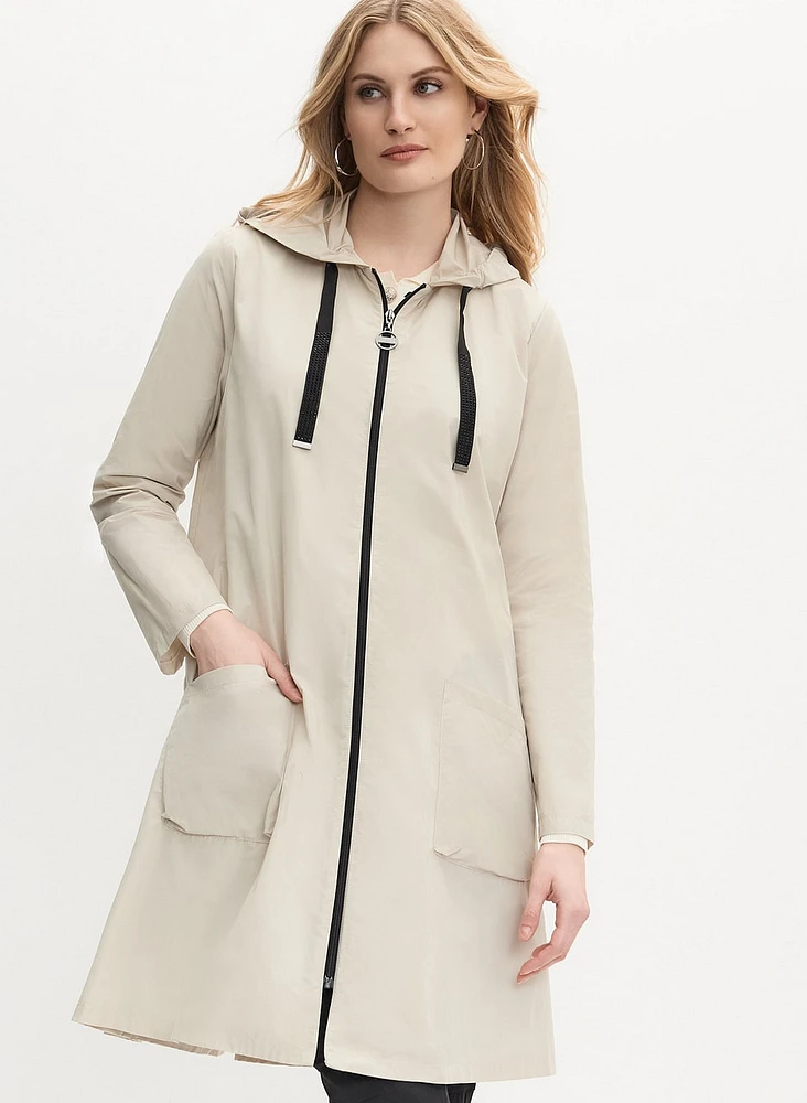 Joseph Ribkoff - Hooded Zip-Front Coat