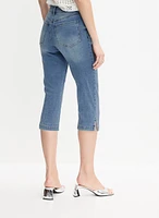 Denim Slim-Leg Capris