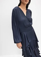 Tiered Satin Dress