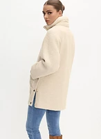 Mixed Puffer Wool-Blend Coat