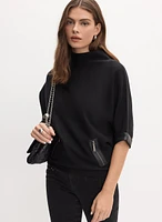 Joseph Ribkoff - Faux-Leather Trim Sweater