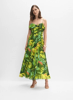 Robe en chiffon tropicale