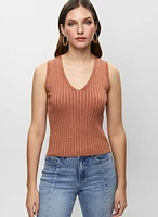 Metallic Rib Knit Tank Top