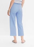 Wide-Leg Denim Capris