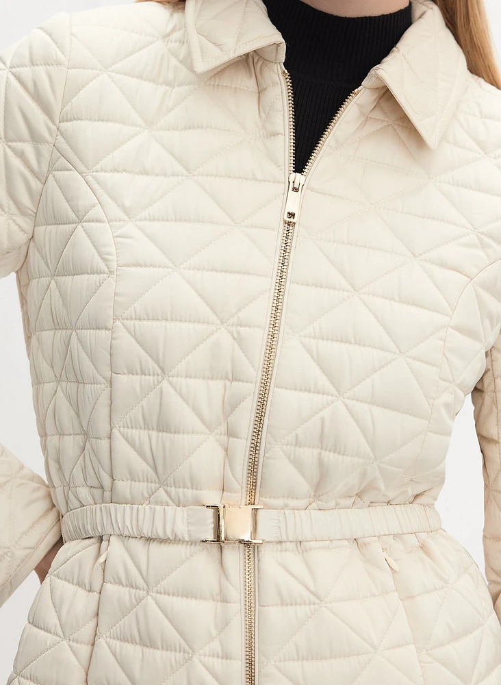 Manteau matelassé à ceinture