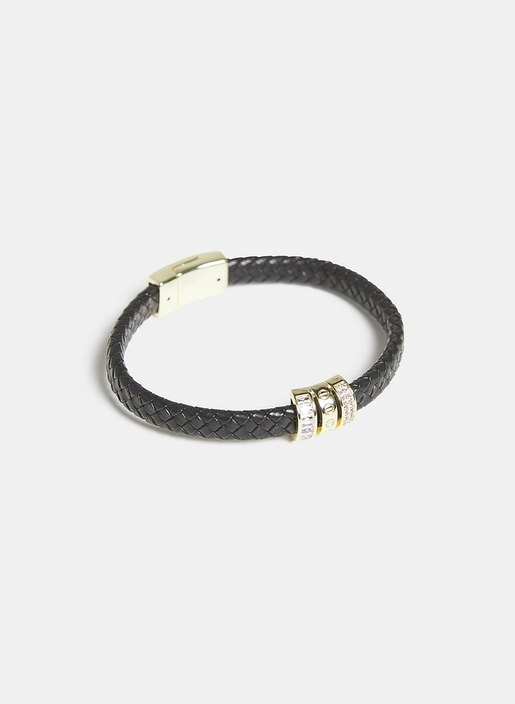 Bracelet tressé en cuir végane