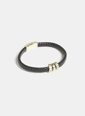 Bracelet tressé en cuir végane