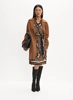 Wool-Blend Coat & Animal Print Dress