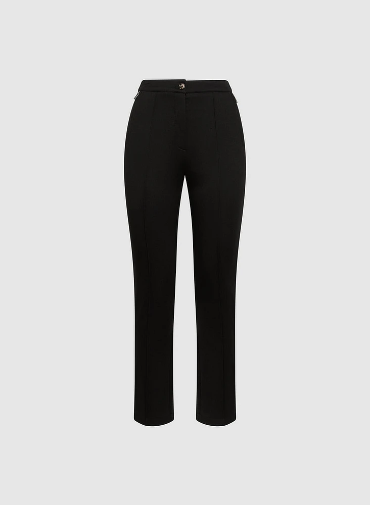 Pintuck Straight-Leg Pants