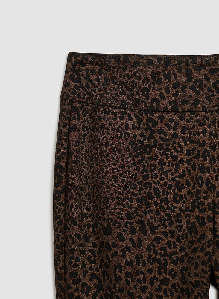 Pantalon à enfiler motif léopard