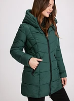 Recycled Material Puffer Coat