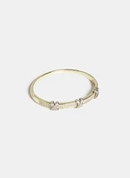 Two-Tone Brass Bangle Bracelet