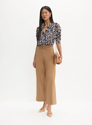 Abstract Print Blouse & Culotte Pants