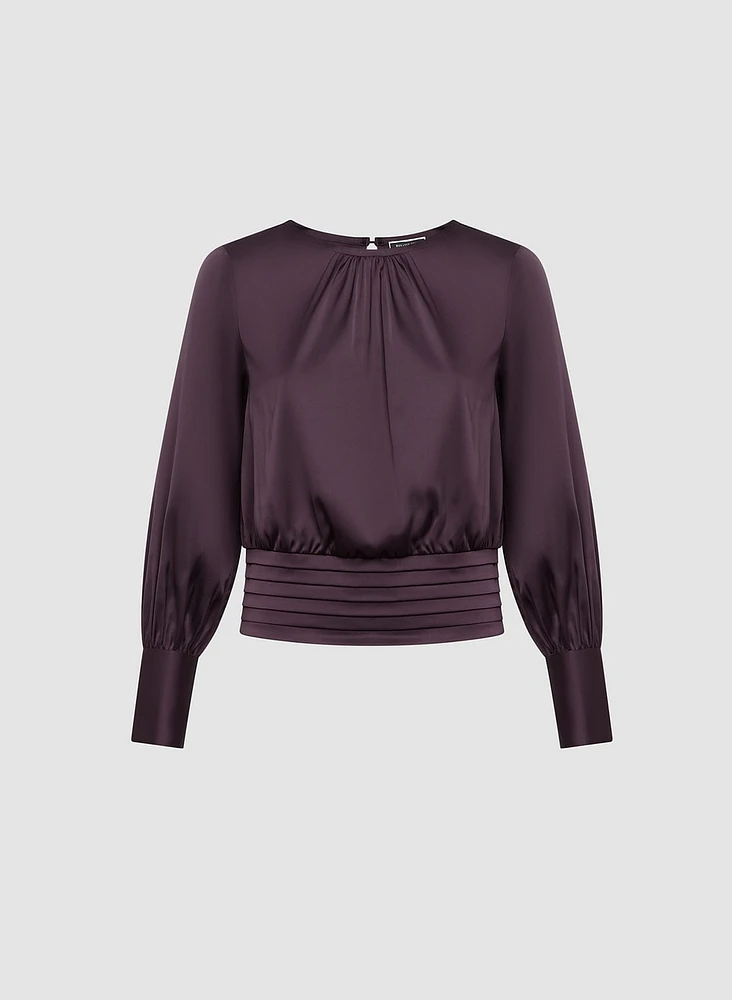 Pleat Detail Satin Blouse