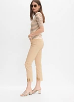 Pearl Embellished Denim Capris