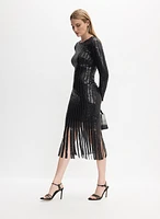 Joseph Ribkoff - Sequined Fringe Hem Dress