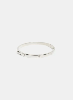 Crystal Insert Hinge Bangle