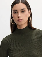 Essential Mock Neck Ribbed Knit Sweater