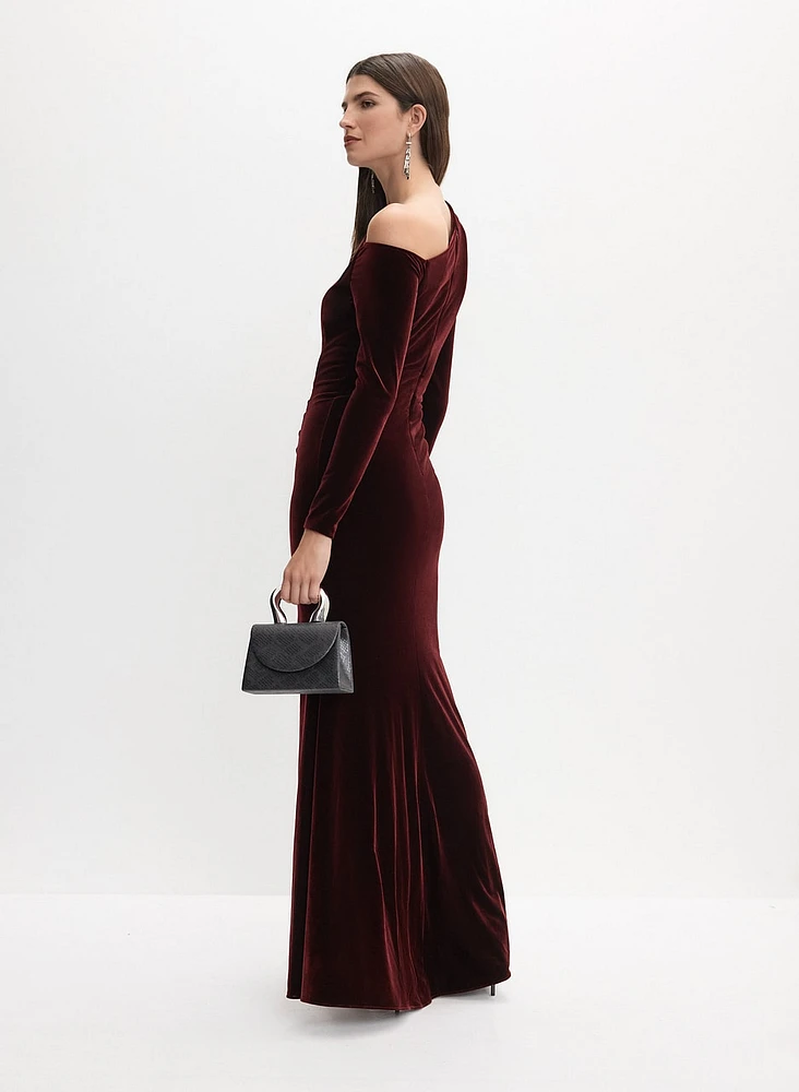 Fitted Velvet Evening Dress