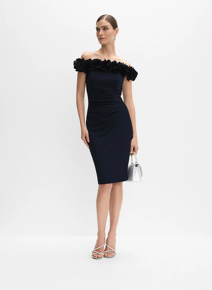Rosette Off-The-Shoulder Dress