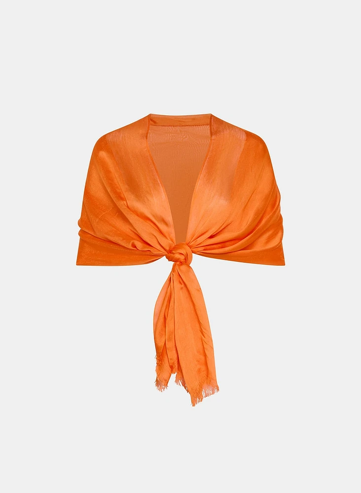 Foulard oblong à franges
