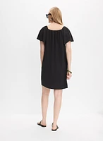 Robe effet froissé à encolure en V