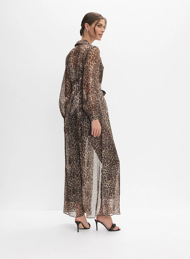 Crepe Jumpsuit & Leopard Jacket