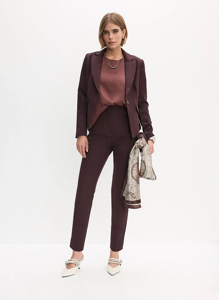 Single-Button Blazer & Juliette Slim Leg Pants