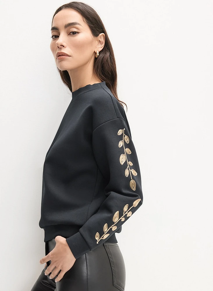 Filigree Embroidered Sweatshirt