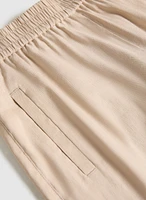 Pantalon gaucho large à taille élastique