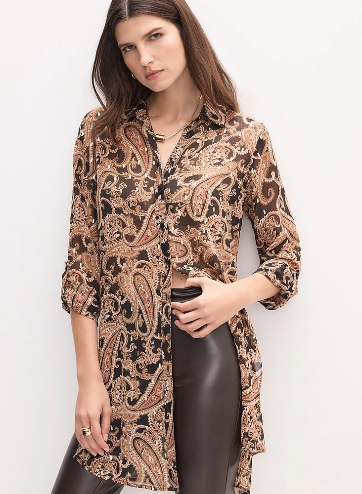 Paisley Print Tunic Blouse