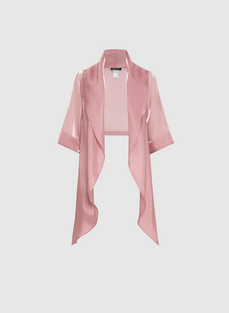 Boléro en organza à nouer l'avant