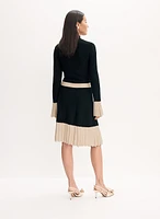 Pleat Detail Sweater Dress