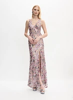 Robe à motif floral en paillettes