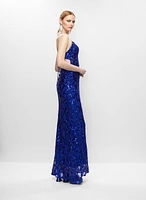 Sweetheart Neck Sequin Gown