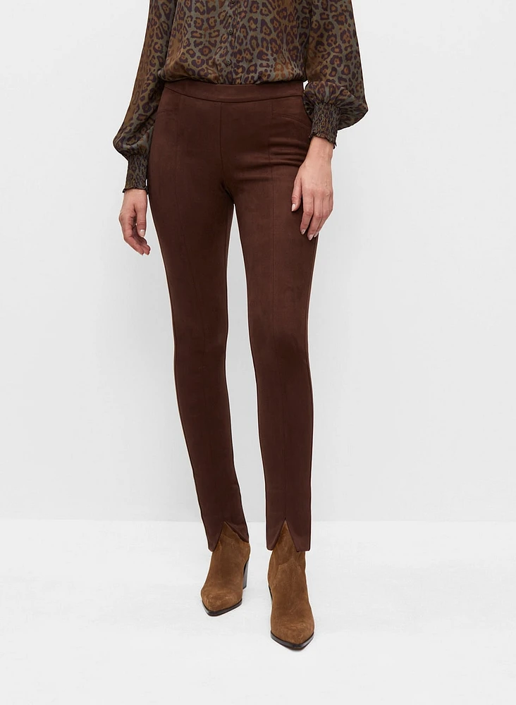 Faux Suede Pull-On Pants