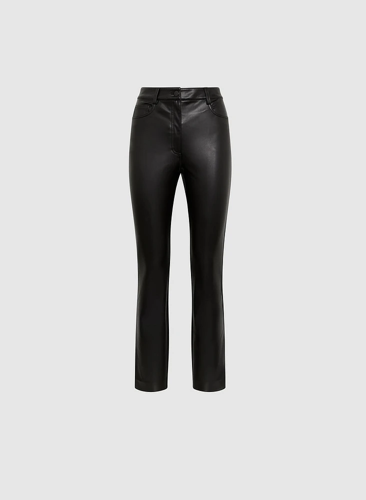 Straight Leg Vegan Leather Pants