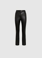 Vegan Leather Straight Leg Pants