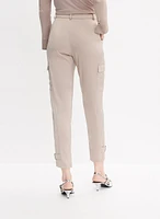 Satin Buckle Detail Cargo Pants