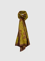 Two-Tone Oblong Floral Scarf