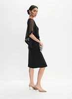 Joseph Ribkoff - Flutter Sleeve A-Line Dress