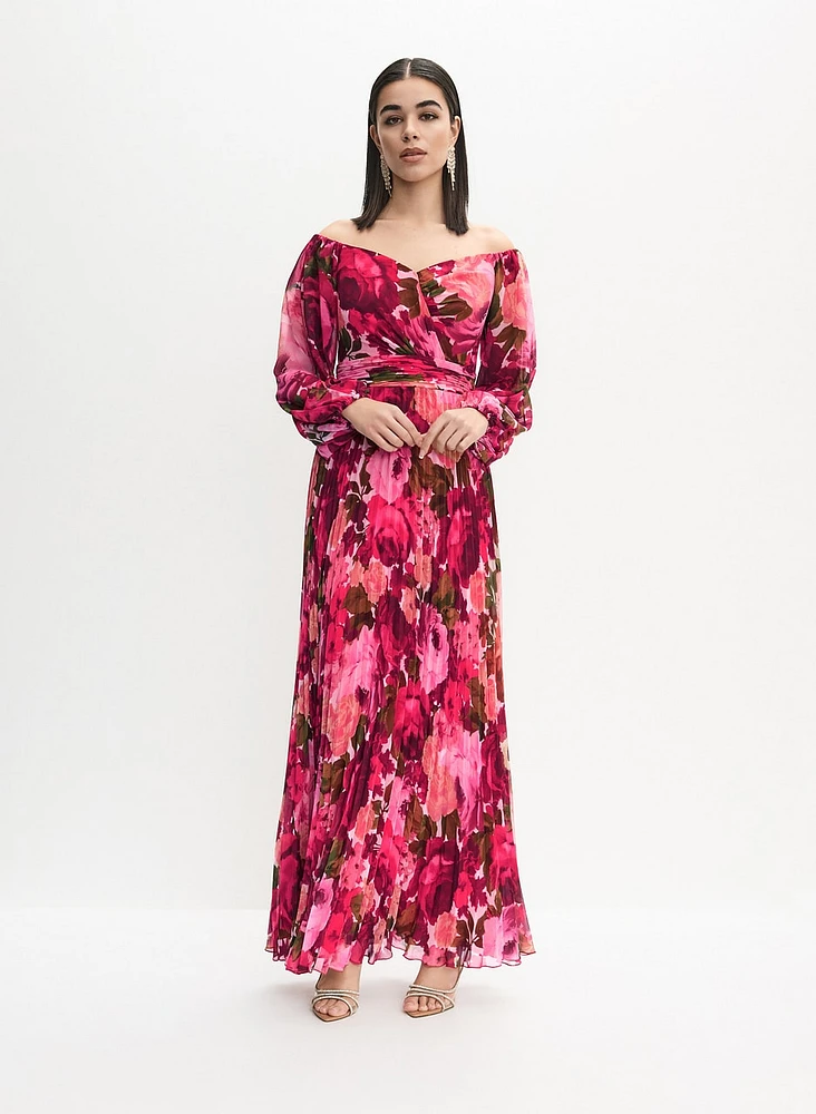 BA Nites - Floral Plissé Dress