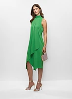 Wrap-Style Tulip Hem Dress